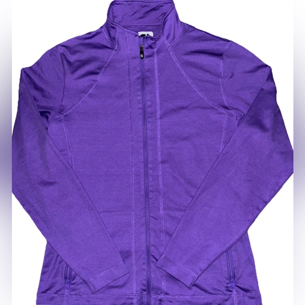 FootJoy FJ Women’s Zip Up Performance Jacket Sz S Golf Track Activewear Purple